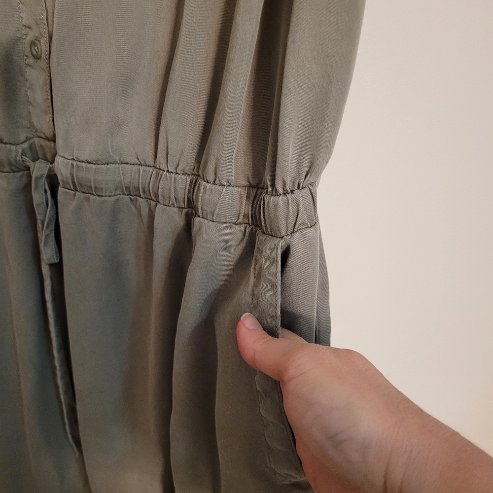 A.N.A. Sleeveless Button Down Belted Shorts Romper Sage Green 1X - Picture 5 of 13